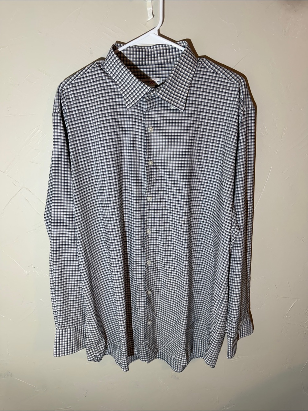 Peter Millar Men’s XL Blue White Check Long Sleeve Button Down Shirt